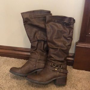Brown Heeled Riding Boots Women’s Size 8.5